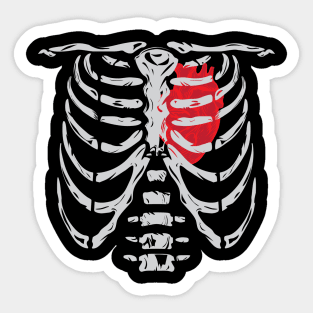 Skeleton Ribs with Heart Sticker